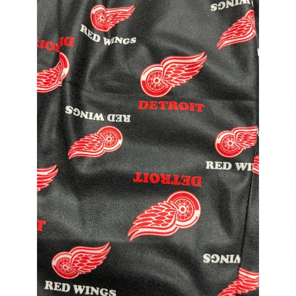 Nhl Detroit Red Wings Flame Resistant Sleep Pants Kids M 10/12 Black